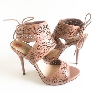Jessica Simpson Heels | Taupe Colored | Floral Design | Women's Shoes Size 7